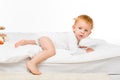 baby lying on bed Royalty Free Stock Photo