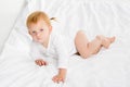 baby lying on bed Royalty Free Stock Photo