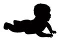 A baby lying down body silhouette vector