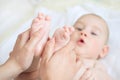 Baby massage Royalty Free Stock Photo