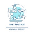 Baby massage blue concept icon Royalty Free Stock Photo