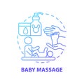 Baby massage blue gradient concept icon Royalty Free Stock Photo