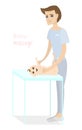 Baby massage for children. Flat isolated illustration.