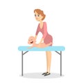 Baby massage illustration.