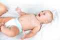 Baby massage. Mother massaging infant belly Royalty Free Stock Photo