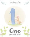 Baby Milestone Cards Cute Animals cute baby bunny