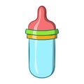 Baby milk bottle icon, cartoon style Royalty Free Stock Photo