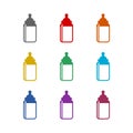 Baby milk bottle icon isolated on white background. Set icons colorful Royalty Free Stock Photo