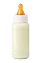 Baby milk bottle isolated on white