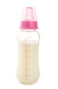 Baby milk bottle isolated on white background Royalty Free Stock Photo