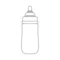 Baby Milk Bottle Outline Icon Illustration on Isolated White Background Royalty Free Stock Photo