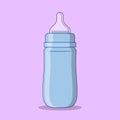 Baby Milk Bottle Vector Icon Illustration with Outline for Design Element, Clip Art, Web, Landing page, Sticker, Banner. Flat Royalty Free Stock Photo