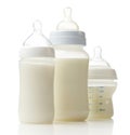 Baby milk bottles Royalty Free Stock Photo