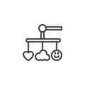 Baby mobile line icon