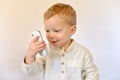 Baby with a mobile phone Royalty Free Stock Photo