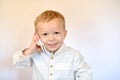 Baby with a mobile phone Royalty Free Stock Photo