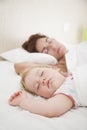 Baby and mom dreaming together Royalty Free Stock Photo