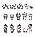 Baby, Mommy, pet icon Royalty Free Stock Photo