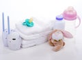 Baby monitor, diapers. Royalty Free Stock Photo