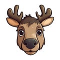 Baby Moose Face Sticker On Isolated Tansparent Background, Png, Logo. Generative AI