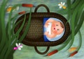 Baby Moses in a Basket Royalty Free Stock Photo