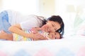 Baby and mother at home. Mom and child Royalty Free Stock Photo