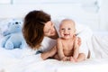 Baby and mother at home. Mom and child. Royalty Free Stock Photo