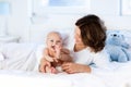 Baby and mother at home. Mom and child. Royalty Free Stock Photo