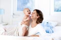 Baby and mother at home. Mom and child. Royalty Free Stock Photo