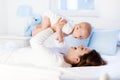 Baby and mother at home. Mom and child. Royalty Free Stock Photo