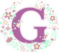 Baby name initial g with flowers