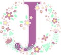 Baby name initial j with flowers