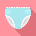 Baby nappy icon, flat style