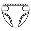 Baby nappy icon, outline style