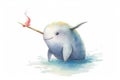 Narwhal Watercolor