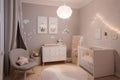 Baby new born and children bedroom designed in modern and classical style cosy resting space Royalty Free Stock Photo