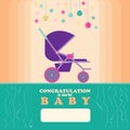 Baby New Born Greeting Card Stroller