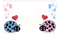 Baby newborn baby boy baby girl symbols with lady bug