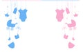 Baby newborn hanging baby boy baby girl symbols illustration