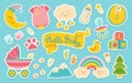 Baby newborn nursery objects sticker set birthday child memory scrapbook diary patch accessory kit