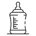 Baby nipple bottle icon, outline style