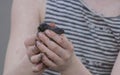 Baby olive ridley sea turtle release Royalty Free Stock Photo