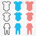 Baby onesie, onesie bundle, onesie silhouette, baby clothes, newborn, baby suit, pink onesie, blue onesie