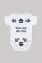Baby onesie with instructions for dad