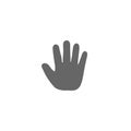 Baby open palm hand icon. Infant thenar symbol. Child high five icon illustration