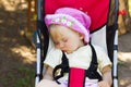 Baby outdoor sleep in stroller 3861 Royalty Free Stock Photo