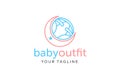 Baby Outfit Logo. Diaper and Crescent Moon Logo Design Template