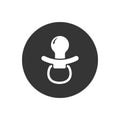 Baby pacifier, dummy, soother or teether flat vector icon Royalty Free Stock Photo