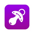 Baby pacifier icon digital purple