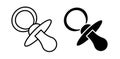 baby pacifier thin line icon set Royalty Free Stock Photo